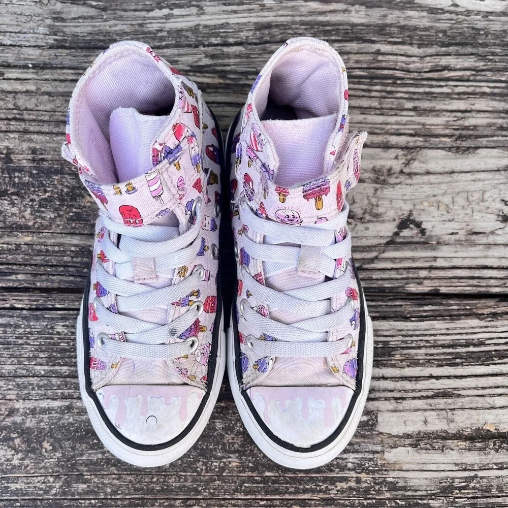 Converse Chuck Taylor Kids Size 11 Pink Good Ice Cream Popsicle High Top Sneaker